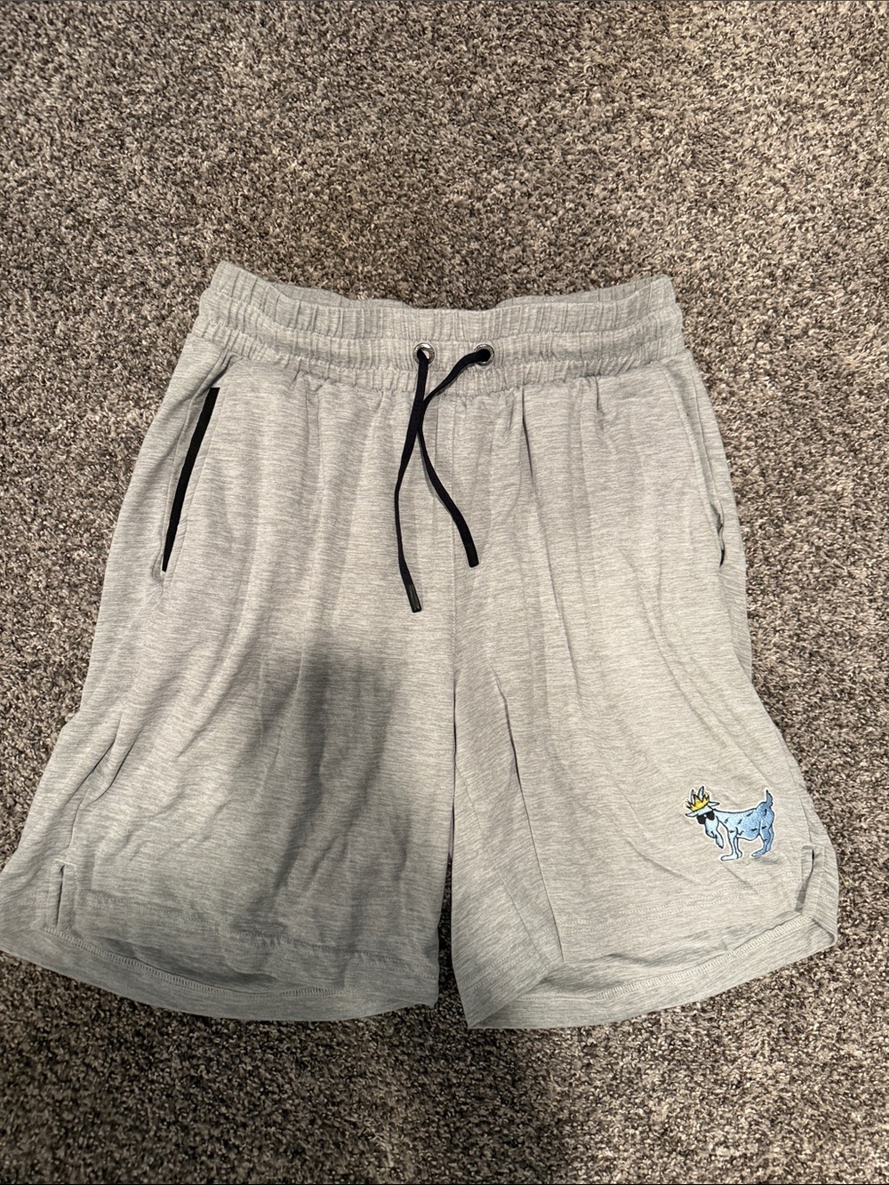 Goat USA Men's Light Gray Athletic Drawstring Shorts Size Small